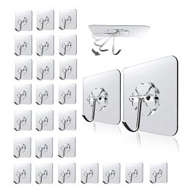 30pcs Practical Adhesive Hooks; Multifunctional Hooks;
