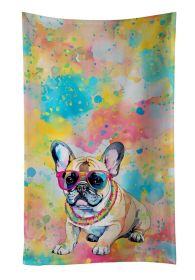French Bulldog Hippie Dawg Kitchen Towel Dish Cloths Guest Hand Towel Decorative Bathroom Towel for Face,Tea, Dishcloth, Kitchen and Bath