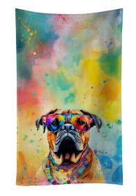 Bullmastiff Hippie Dawg Kitchen Towel Dish Cloths Guest Hand Towel Decorative Bathroom Towel for Face,Tea, Dishcloth, Kitchen and Bath