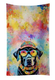 Black Labrador Hippie Dawg Kitchen Towel Dish Cloths Guest Hand Towel Decorative Bathroom Towel for Face,Tea, Dishcloth, Kitchen and Bath