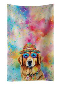 Golden Retriever Hippie Dawg Kitchen Towel Dish Cloths Guest Hand Towel Decorative Bathroom Towel for Face,Tea, Dishcloth, Kitchen and Bath
