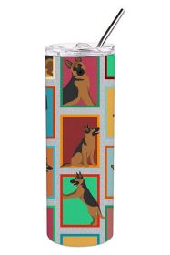 Lots of German Shepherd Stainless Steel Skinny Tumbler Vacuum Double Walled Reusable Insulated Tumbler Travel Cup for Coffee Cocktails Gift with