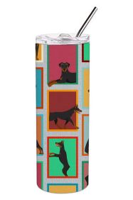 Lots of Doberman Pinscher Stainless Steel Skinny Tumbler Vacuum Double Walled Reusable Insulated Tumbler Travel Cup for Coffee Cocktails Gift wit