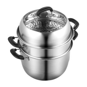 VEVOR Steamer Pot 11in/28cm, 3 Tier Steamer Pot for Cooking with 8.5QT Stock Pot, Vegetable Steamer & 2 Steaming Tray, appliance