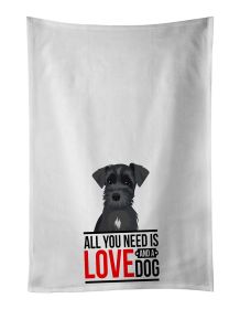 NEW Schnauzer Black #1 Kitchen Towel Set of 2 White Dish Towels Decorative Bathroom Hand towel for Hand, Face, Hair, Yoga, Tea, Dishcloth, 19 X 28"