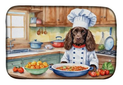 Boykin Spaniel The Chef Dish Drying Mat Absorbent Dish Drying Mat Pad for Kitchen Counter Dish Drainer Mat for Countertop, 14 x 21", Multicolor