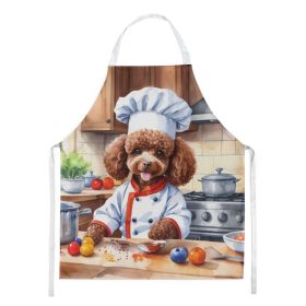 Chocolate Poodle The Chef Apron Cooking Kitchen Server Baking Crafts Gardening for Adult Women Men, Unisex, Large, Multicolor