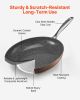VEVOR Frying Pan Skillet, Aluminum Egg Fry Pans, 3 Piece (8, 10, 12 in), Nonsitck Ceramic Heavy-Duty Skillets with Heat-Resistant Handle
